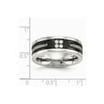 thumbnail image 7 of White Stainless Steel Ring Band Wedding Wire Cubic Zirconia CZ, 7 of 7