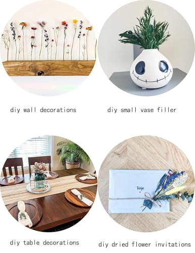 Bulk Natural Dried Flower Assortment for Vases, Including Roses and Mini Bouquets with Stems for DIY Home Decor and Crafts