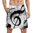 thumbnail image 1 of NICKSUN Shorts de Pyjama Amusants pour Hommes, Bas de Pyjama Doux avec Poches, Note de Musique, 2TG, 1 of 6