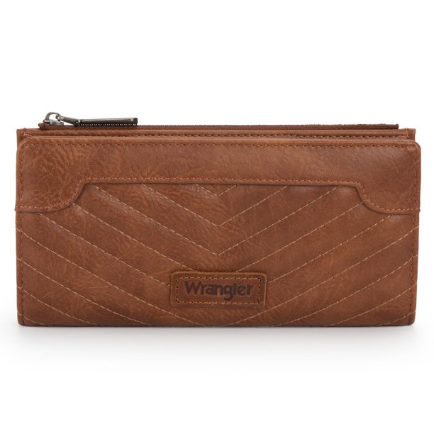 Cartera Wrangler Minimalist para mujer de piel vegana, color marrón