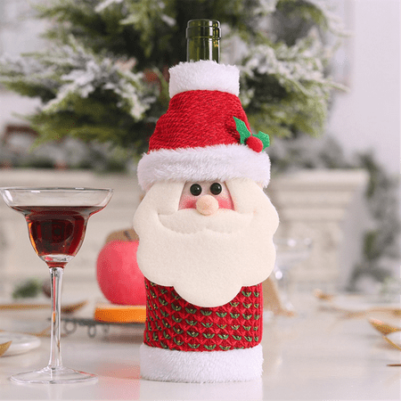 

3Pack Christmas Wine Bottle Bags Sweater Wine Bottle Cover Bags Wine Bottle Cover Cute Santa Reindeer-