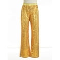 thumbnail image 3 of Kaerm Kids Girls Shiny Sequin Jazz Dance Pants Disco Party Flared Trousers Gold 6, 3 of 7
