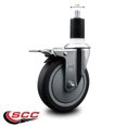 thumbnail image 2 of 5 Inch Thermo Rubber Swivel 1-1/2 Inch Expanding Stem Caster Total Lock Brake, 2 of 2
