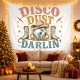 thumbnail image 3 of Disco Ball with Cowboy Hat and Boots on Warm Ivory Background, Nostalgic Retro for Country Music Fans, Vibrant Wall Art Decor, Birthday Gift Tapestry Wall Hanging for Bedroom and Living Room, 3 of 7