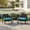 Blue, variant on Barara King 3 Pieces Wicker Chair Set w/ Table Red Outdoor Patio Furniture Wicker Rattan Modern Conversation Chat Seating