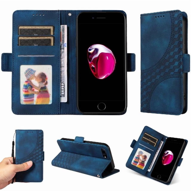 Funda GANGXUN para iPhone 7 Plus/8 Plus con diseño acolchado elegante, cuero PU, protección total y ajuste preciso