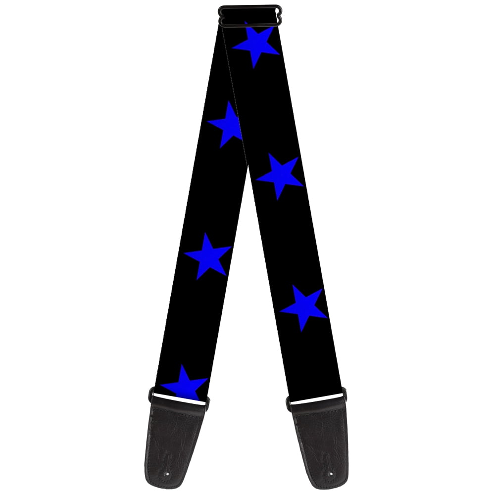 Buckle-Down Guitar Strap, Star Black Blue, 2 Inches Wide