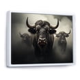 thumbnail image 2 of Designart "Gentle Guardians Grey Buffalo II" Animals Floater Framed Wall Art Living Room, 2 of 7