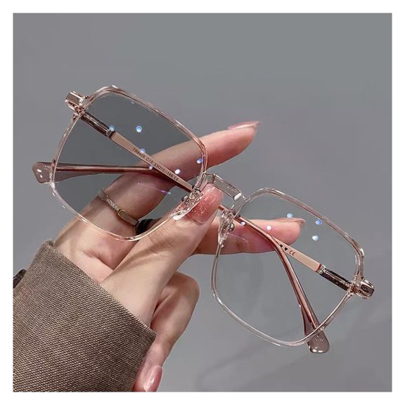 HUANLEDASH Blue Light Blocking Glasses Unisex Large Frame Clear View Strong Hinge Transparent with Brim Eye Protection Clear Bluelight Glasses Spectacles Eyewear