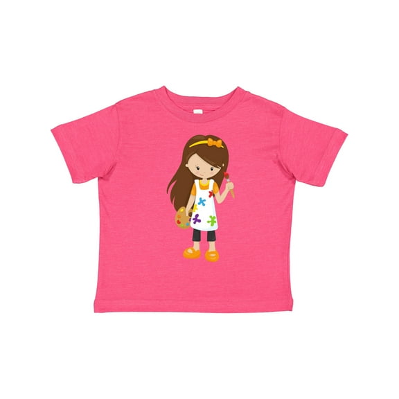 Inktastic Painter, Paint Artist, Cute Girl, Brown Hair Girls Toddler T-Shirt