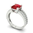 thumbnail image 2 of 3.96ct Cushion Cut Red Ruby 14k White Gold Engraving Statement Bridal Wedding Designer Ring Size 6, 2 of 5