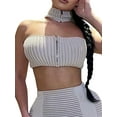 thumbnail image 1 of Txlixc Blusa tubular de verano para mujeres, de punto de color sólido Txlixc moda, 1 of 8