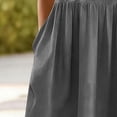 thumbnail image 6 of QUNYINEY Floral Womens Dresses Embroidered Short Sleeve Long Cotton Linen A Line Dress Summer Crew Neck Loose Fit Casual with Pockets Dresses, 6 of 8