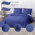 thumbnail image 2 of Jessy Home Queen/Full Size Navy Quilts Floral Microfiber Bedspread Coverlet Set, 2 of 7