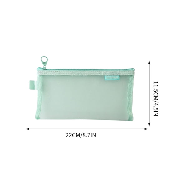 Estuche transparente de gran capacidad para colegio y exámenes - Bolsillo con cremallera de malla esmerilada con cierre seguro, organizador de papelería resistente al agua y duradero