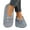 Grey, variant on Women's Ballerina Slippers Fuzzy Plush Winter House Shoes Closed Back Indoor Outdoor Slip on Slides with a Satin Bow
