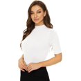 thumbnail image 3 of ORUYROP Chandail à Manches Courtes pour Femmes, Pull Ajusté en Jersey, 3 of 6