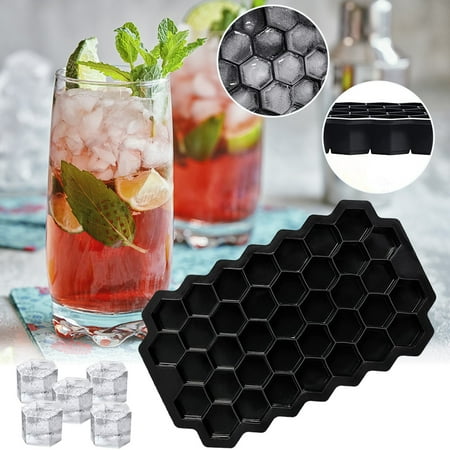 

XIAOFFENN Reusable Faveolate Shape Ice Cube-Maker Ice Tray Ice Cube-Mold Storage Container