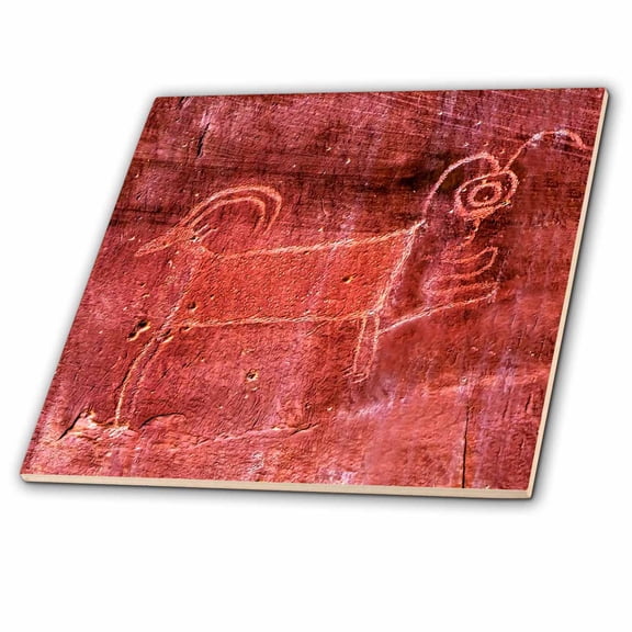 3dRose, Native american Fremont Petroglyph of a sheep, Capitol Reef NP, Torrey, 8 Inch Ceramic Tile