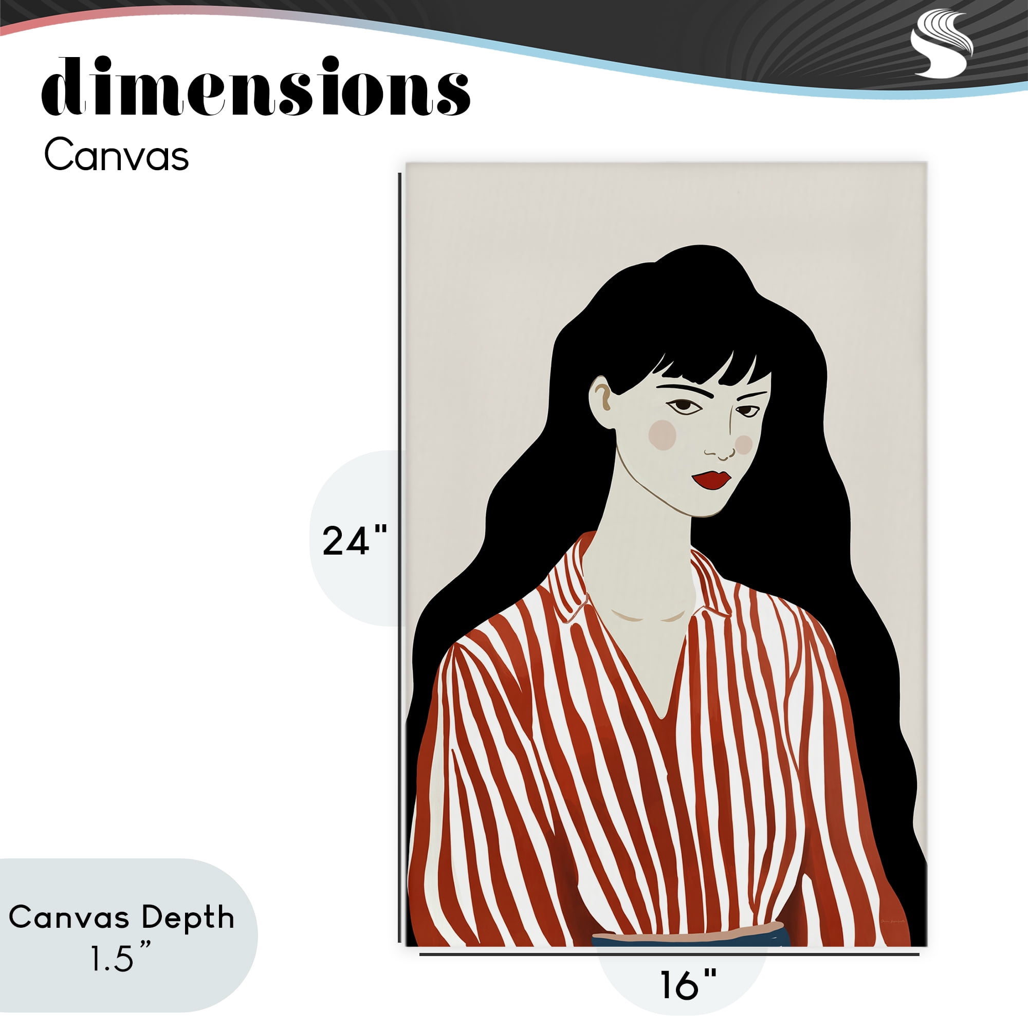 Stupell Industries Woman in Striped Blouse Canvas Wall Art, design by Omar Escalante