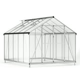 HOGYME 8' x 10' Greenhouse for Outdoor with Aluminum Frame Lockable ...