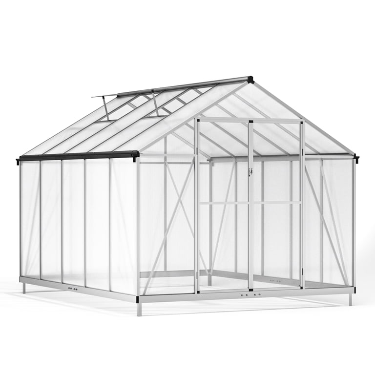JAXPETY Large 8' x 10' Greenhouse, Aluminum Frame, Lockable Door