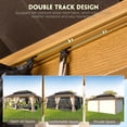 thumbnail image 3 of Hommow 14' x 20' Hardtop Gazebo, Wooden Finish Coated Aluminum Frame Gazebo with Double Roof, 3 of 10