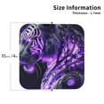 thumbnail image 3 of Fuzoiu Purple Pattern White Tiger Print Leather Coasters Set,Drink Coasters Set of 6,for Tabletop Protection, Durable PVC Coasters,Home Décor and Housewarming Gift,Square, 3 of 7