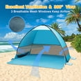 thumbnail image 3 of Pop Up Beach Tent Sun Shelter for 2-3 Person Lightweight Family Beach Canopy Anti-UV Portable Beach Shade Canopy(Blue), 3 of 7
