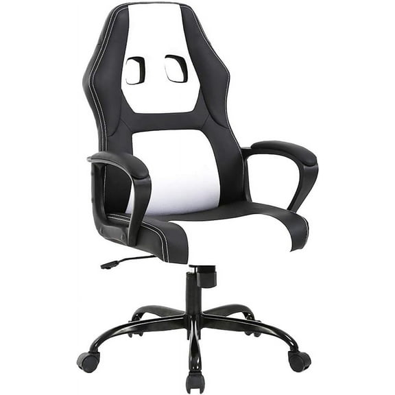 BestOffice Ergonomic Gaming Chair, Swivel Rolling, Lumbar Support for Women, Men(White)