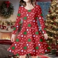 thumbnail image 2 of LUOGENLI Girls Dresses 5T Formal Kids Toddler Girls Christmas Trees Deer Print Christmas Long Sleeve Party Princess Dress Baby Girls' Dresses 3-6 Months Summer Dresses for Girls Red-D Size 8-9 Years, 2 of 5