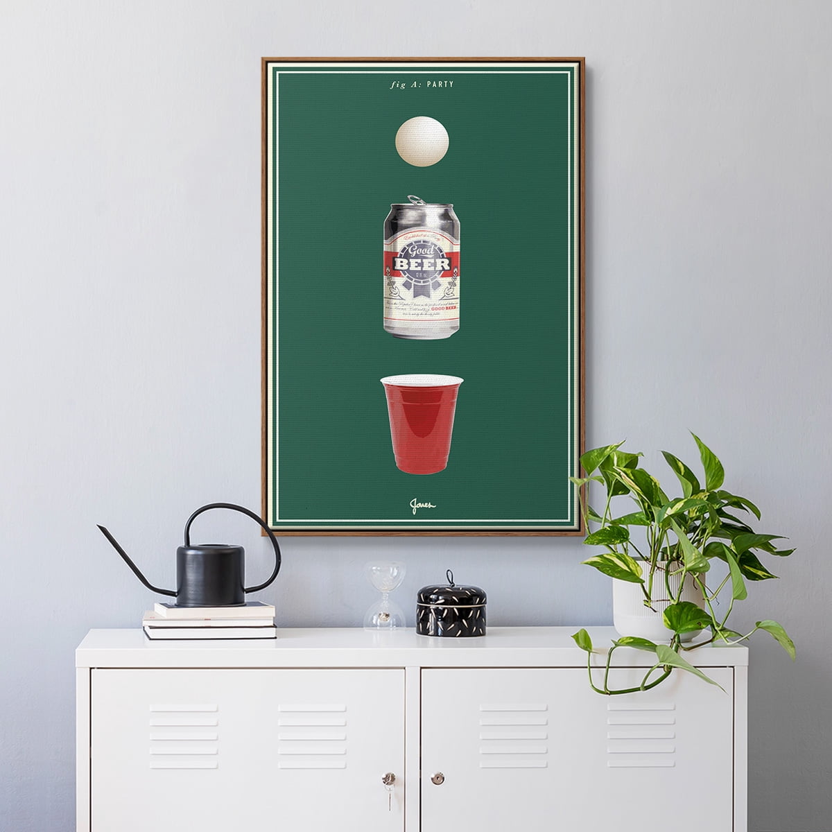Fig. A: Party Framed Premium Gallery Wrapped Canvas - Ready to Hang
