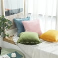 thumbnail image 2 of Pom Pom Velvet Cushion Covers Soft Throw Pillow Cases Sofa Car Bed Home Decors, 2 of 13