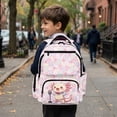 thumbnail image 5 of FKELYI 17 Inch Schoolbag for Kids Backpack Flower Cartoon Axolotl Print Large Capacity Primary School Bookbag with Multi-Pockets Casual Daypack Rucksack for Girls Knapsack, 5 of 7