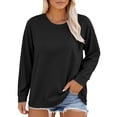 thumbnail image 2 of Valueadd Women's Long Sleeve T-shirt Plus Size Neck T Shirts Womens Tops Casual Summer Tshirts Loose Fit Tee, 2 of 6