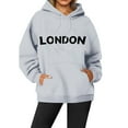 thumbnail image 2 of Womens Hoodies Long Sleeve Hoodie Womens Pullover Hoodie Oversized Hoodies for Women Grey Sweater Fall Hoodies for Women Daily Wear, 2 of 4