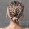 thumbnail image 3 of 6 uds. De pinzas para el pelo de estrella, pasadores huecos de Metal a presión, horquillas geométricas doradas y plateadas para el pelo de San Valentín, accesorios para el cabello, estilo de, 3 of 5