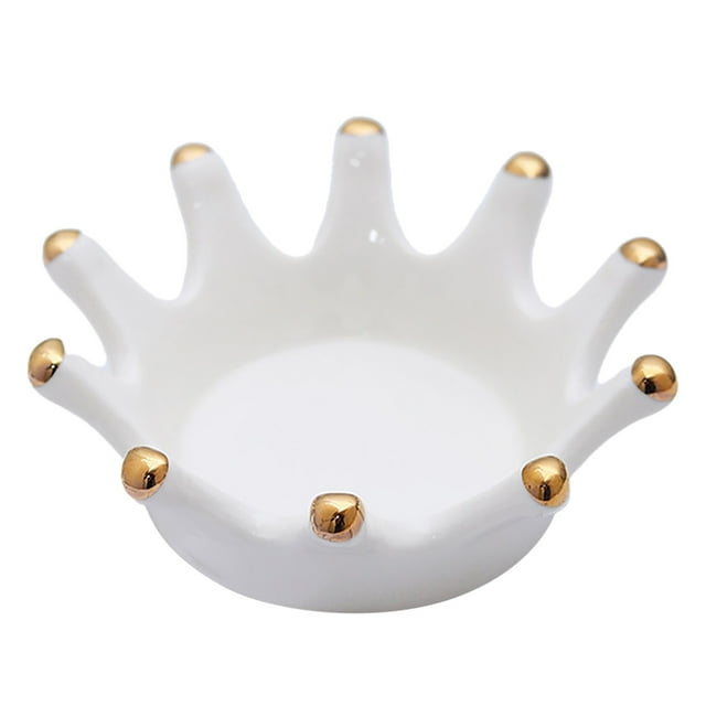 Ceramic Shaped Jewelry Tray Elegant Trinket Dish For Rings Earrings And Necklaces Decorative Storage Plate And Candlestick Holder For Home Bead Wire for Jewelry Making Jewelry Wrapping Wire Spoon Ring