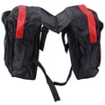 thumbnail image 1 of Bolsa práctica para el marco del estante trasero, bolsa para sillín, bolsa doble de gran capacidad para almacenamiento (roja y negra), 1 of 6