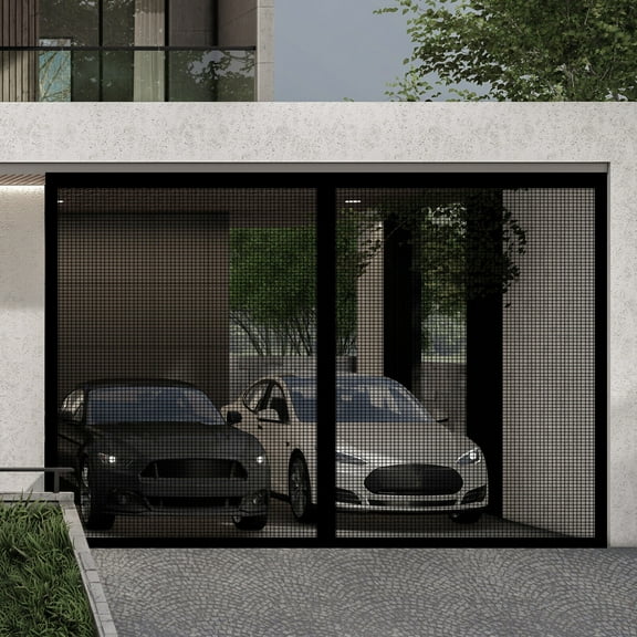 10x8 ft Magnetic Garage Door Screen Fiberglass Insects Bugs Mesh Net Handsfree