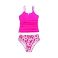 thumbnail image 4 of CCRFTGI Girls Swimsuits Size 10-12 Summer Sleeveless Two Piece Cute Tankini Beach Swimwear Swimsuits Swim Vacation Girls Fashion Bathing Suits Hot Pink 9-10 Years, 4 of 6