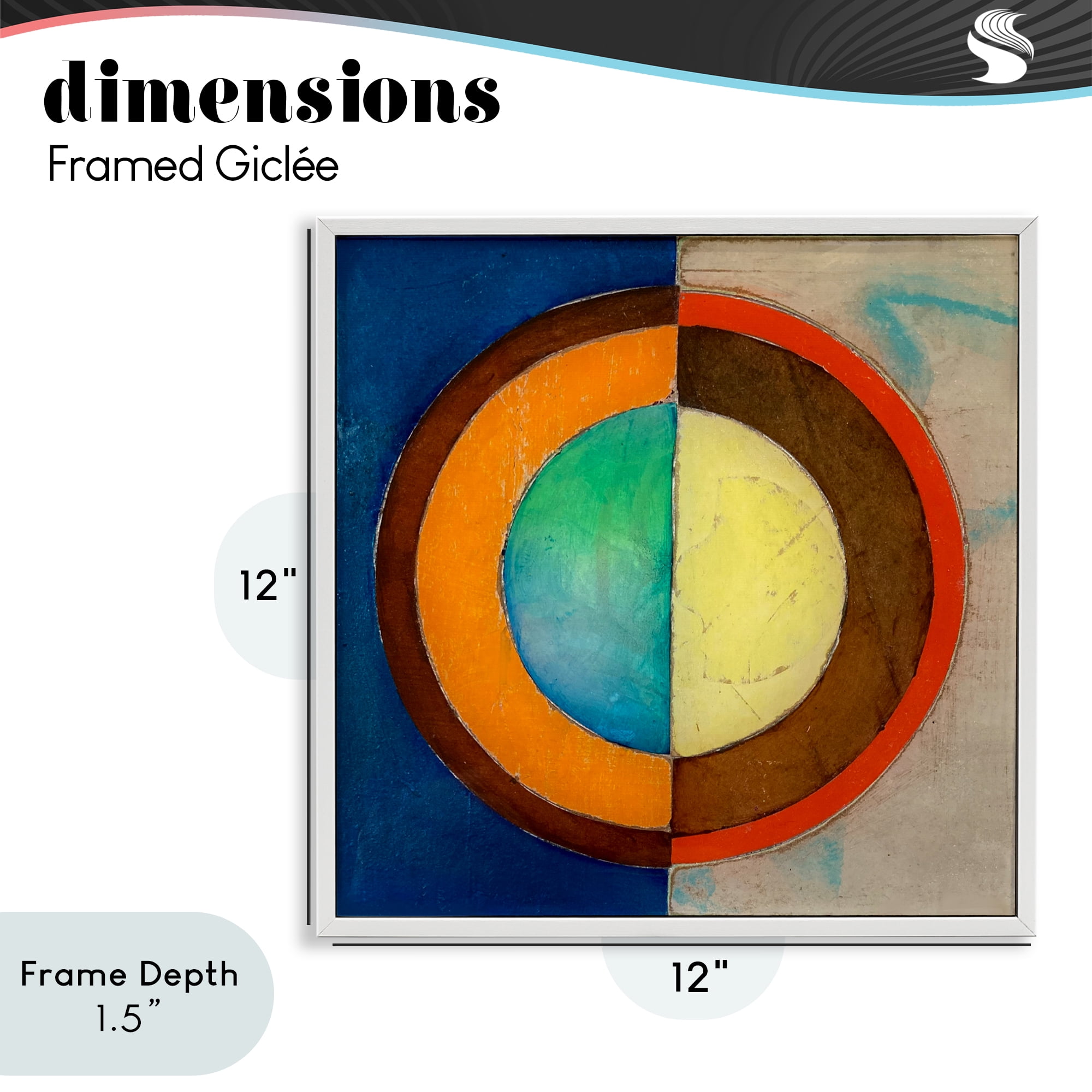 Stupell Industries Bright Vertical Circle Symmetry White Framed Giclee Art, design by Matthew Finger