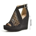 thumbnail image 4 of Nuevas sandalias de cuña Zapatos de mujer ahuecados con boca de pez de fondo grueso para mujer Wmkox8yii sa3546, 4 of 9