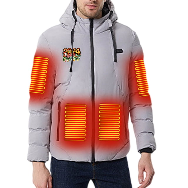 Puntoco Abrigo/Camisa Informal Con Cuello Redondo De Punto Y Manga Larga Con Calefacción Para Hombre