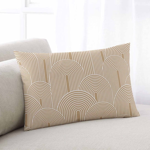 Khaki Boho Throw Pillow Covers, Middle Century Modern Abstract Art Soft Breathable Pillow Cases with Invisible Zipper for Sleeping, King Size Pillowcases for Couch Bed Sofa Chair 20x36 Inches