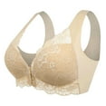 thumbnail image 4 of 2PC Front Closure Bras for Women Floral Lace Embriodery Full Coverage Push Up Sleep Comfort Wireless Seamless Everyday Bra,Multicolor 5,38 B, 4 of 4