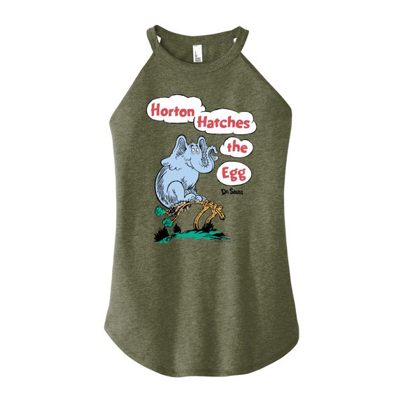 Dr. Seuss - Horton Hatches the Egg - Horton Sitting on the Egg - Easter - Juniors High Neck Tank Top