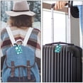 thumbnail image 5 of Square 2Pack PU Leather Stars Green Cruise Luggage Tag with Privacy Cover and Name ID Tag for Travel Handbags Backpacks Luggage Tags, 5 of 6