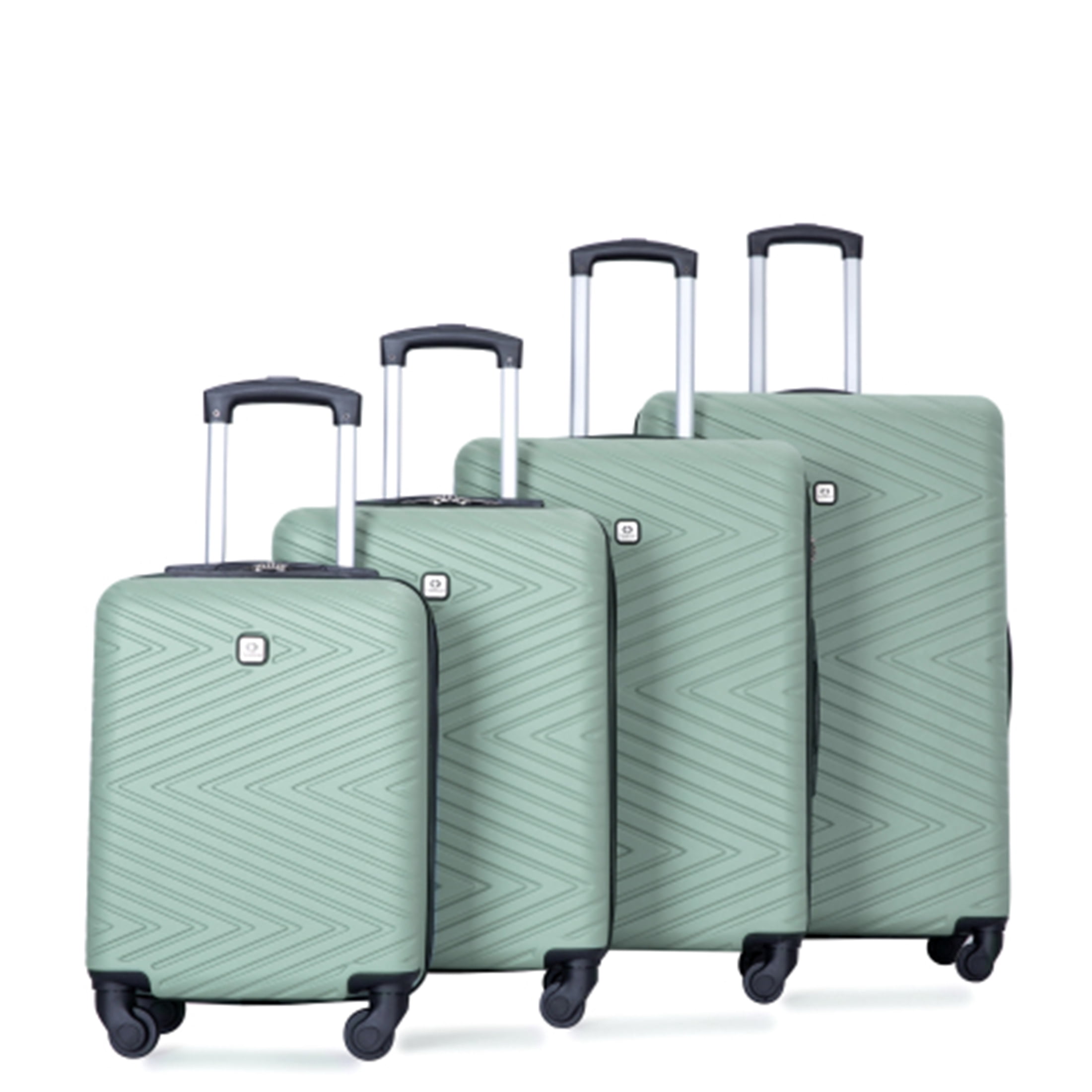 JERFIT 4-Piece Luggage Set with TSA Lock, Spinner Wheels, ABS Hard Shell Suitcase in Olive Green for Travel