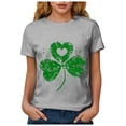 thumbnail image 5 of UngA Women St Patricks Day Shirt Shamrock Clover Print T Shirt Irish Graphic Tees Lucky Tops,M, 5 of 8